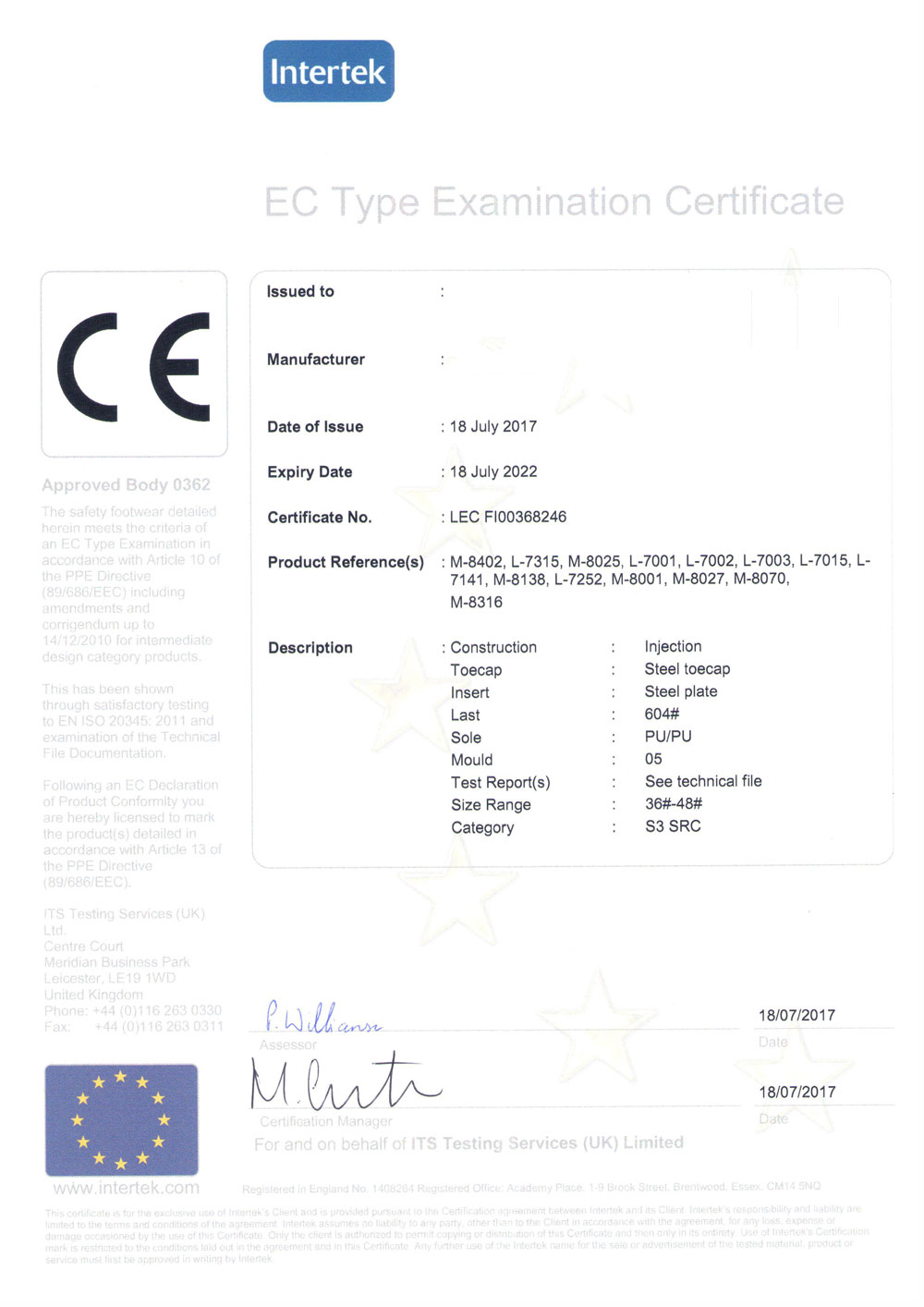 Giấy chứng nhận CE Marking